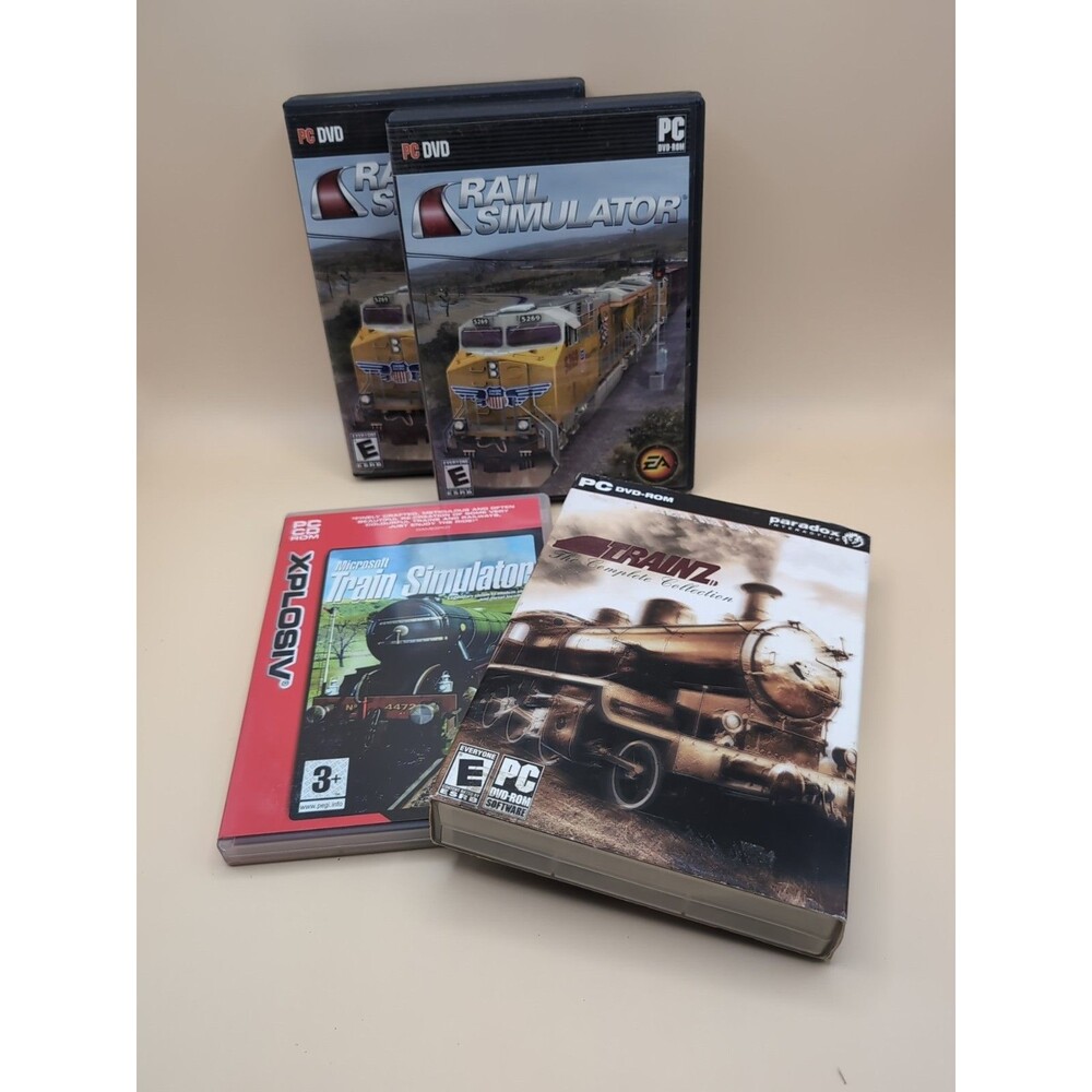 PC Train Simulator Game Lot 4 Disc Rail Simulator x2 Trainz Microsoft